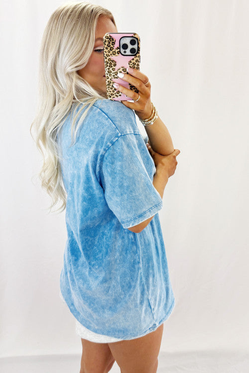 Blue Mineral Washed Tee