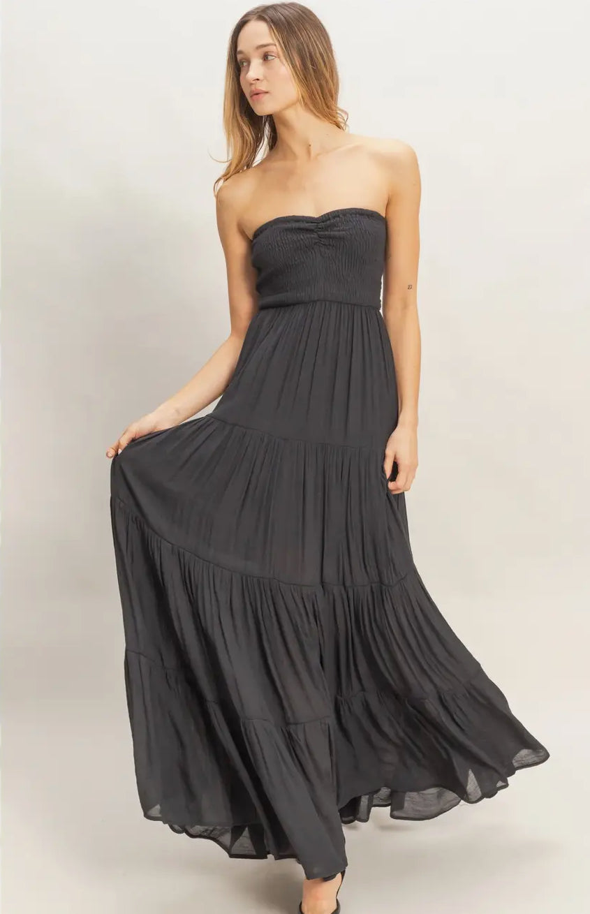 Black Strapless Maxi Dress
