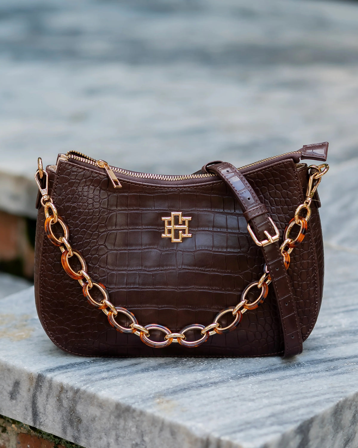 Caroline Hill Chocolate Charlee Crossbody Bag