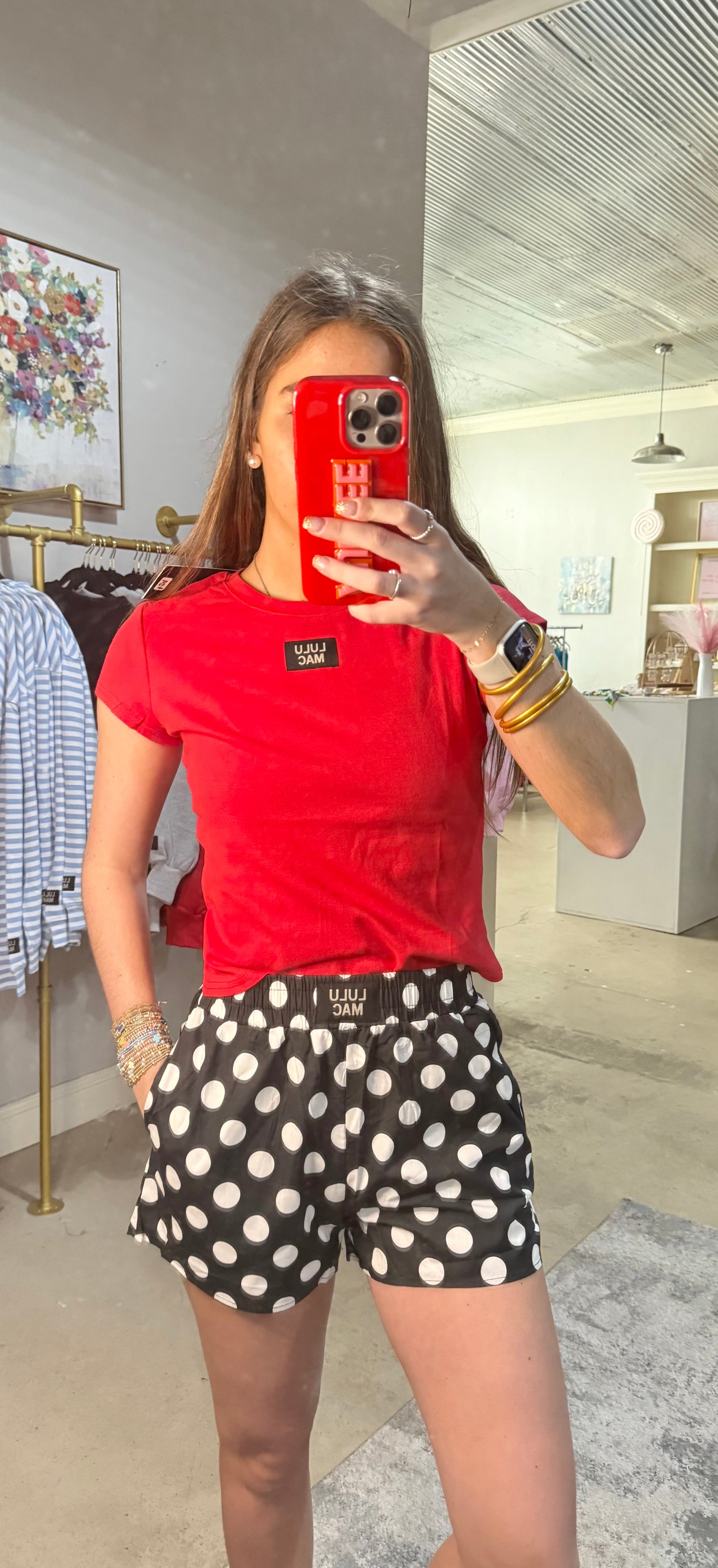 Red Lulu Mac Babydoll Tee