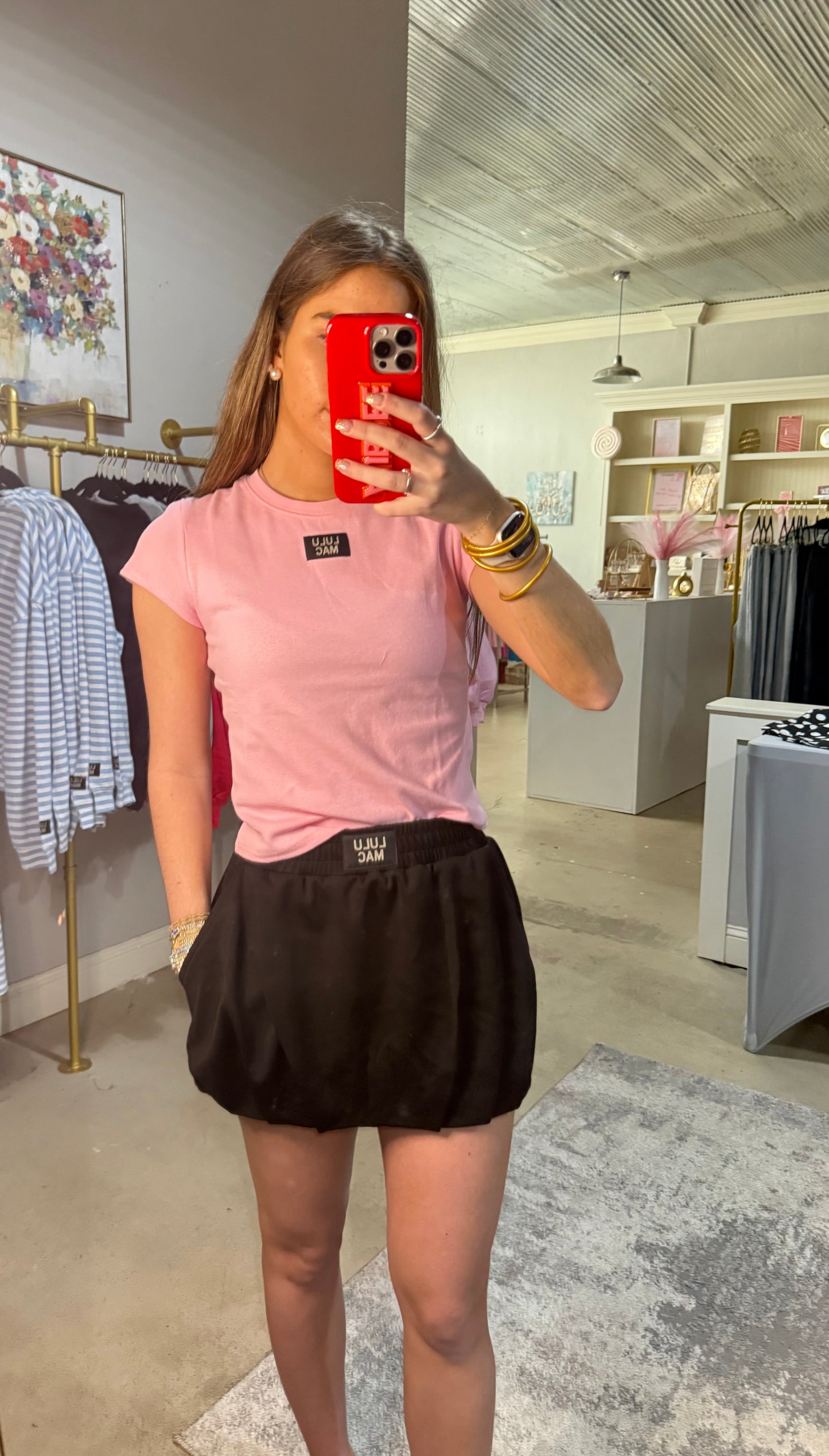 Pink Lulu Mac Babydoll Tee