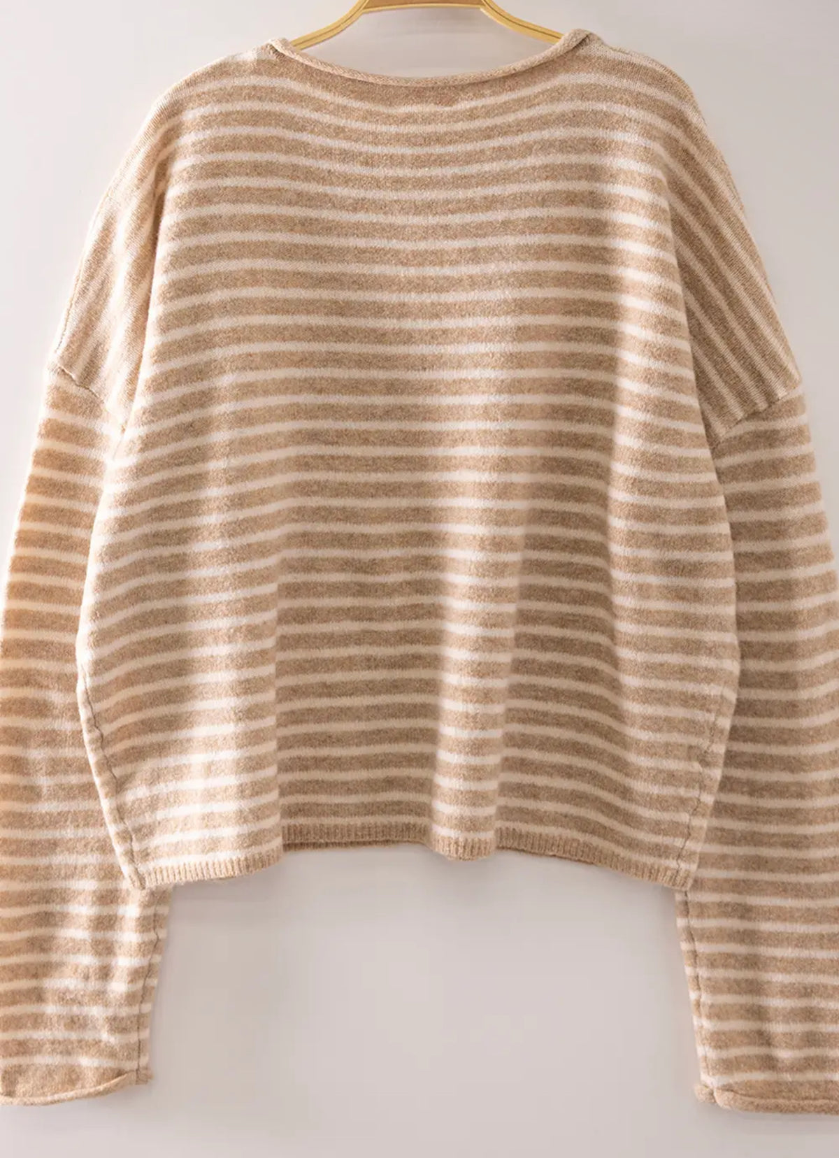 Tan Striped Cardigan