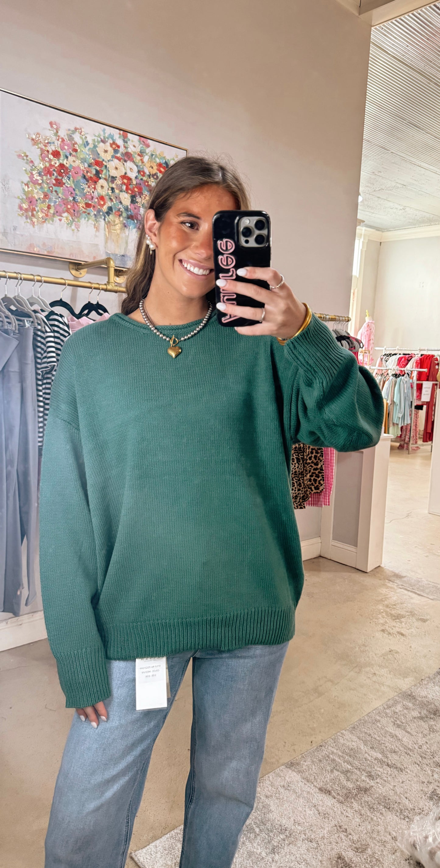 Dark Green Simple Sweater