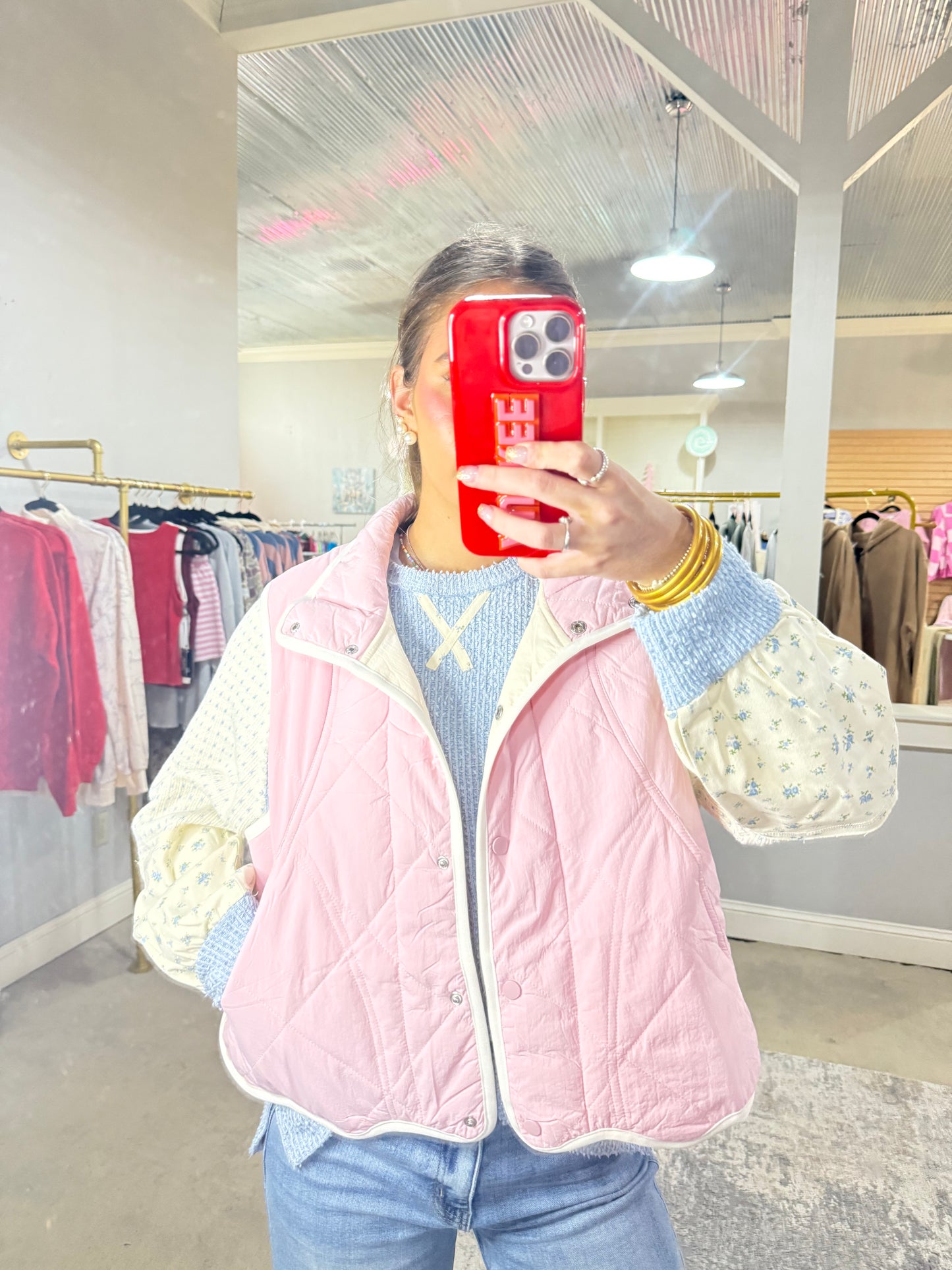 Pink Scallop Vest