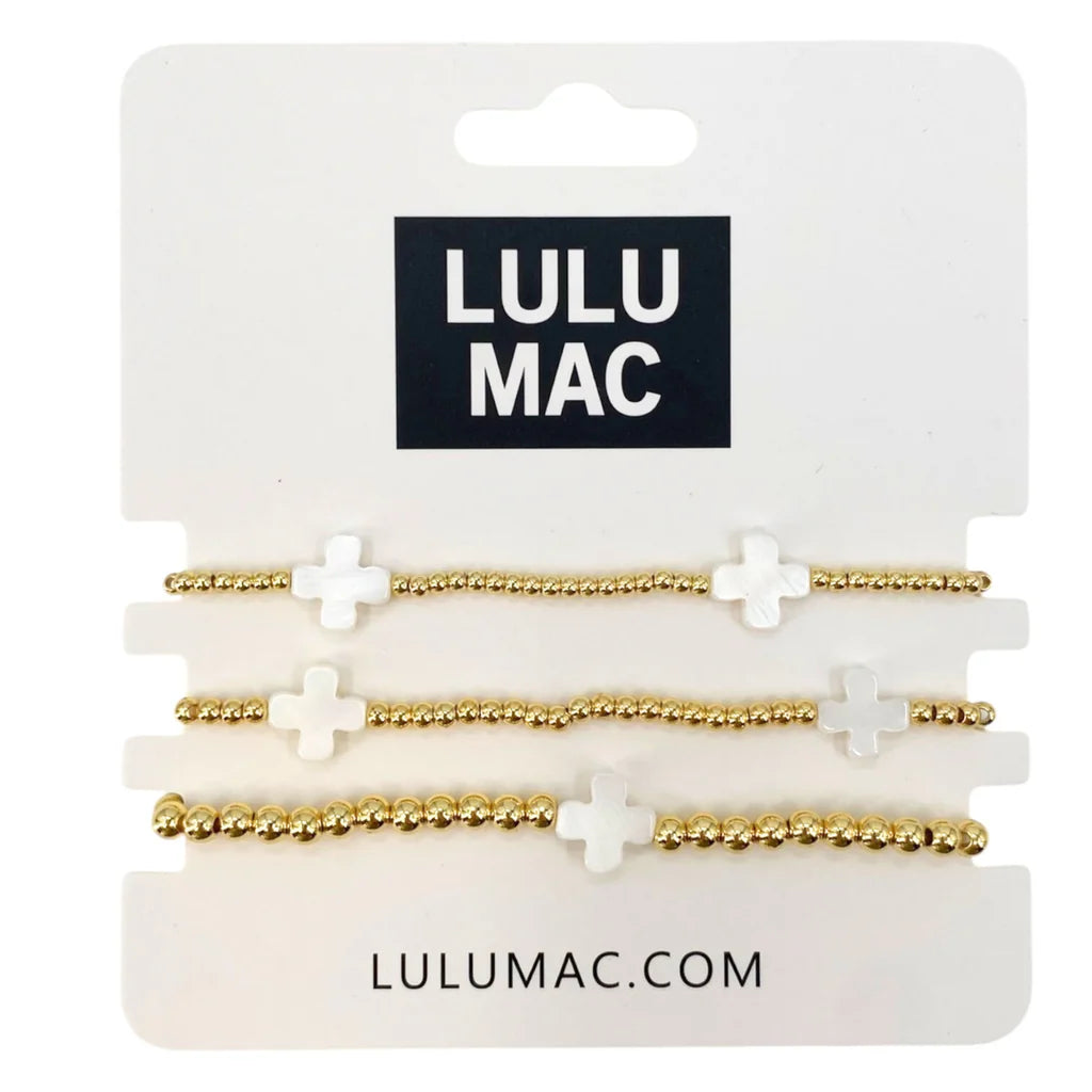 White Cross Lulu Mac Bracelet Set