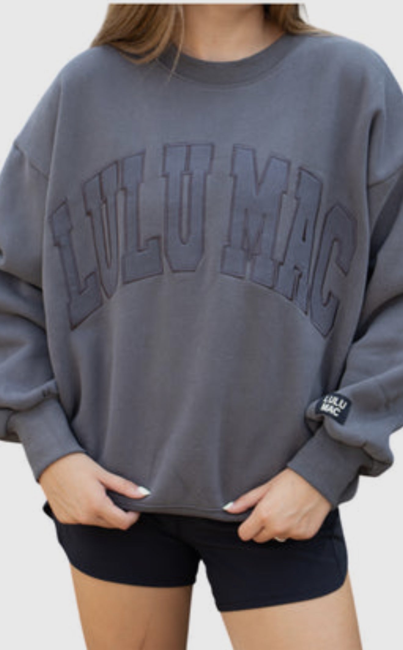 Grey Monochrome Lulu Mac sweatshirt