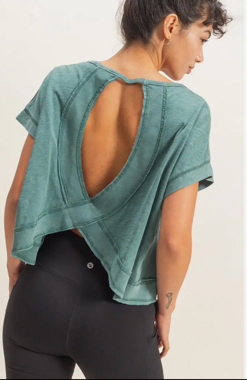 Green Open Back Top