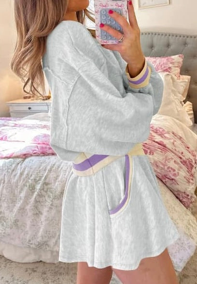 Grey and Purple Short Set