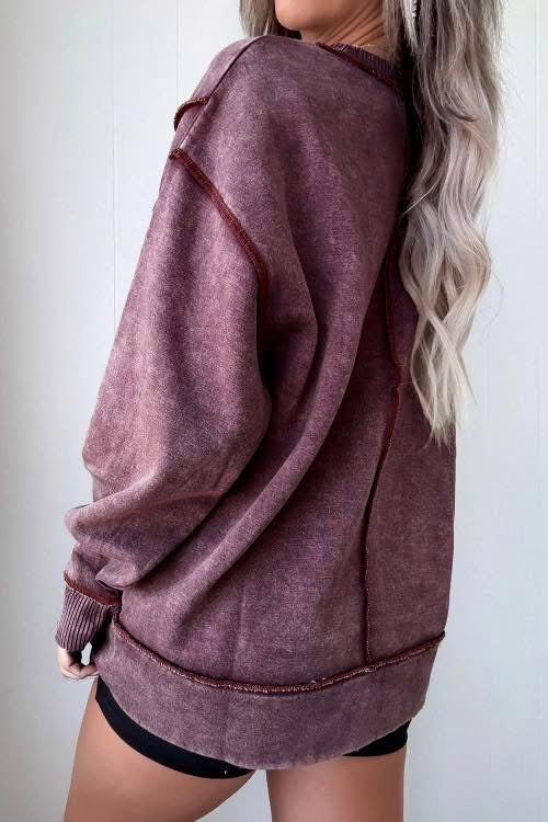Mineral Washed Maroon Top