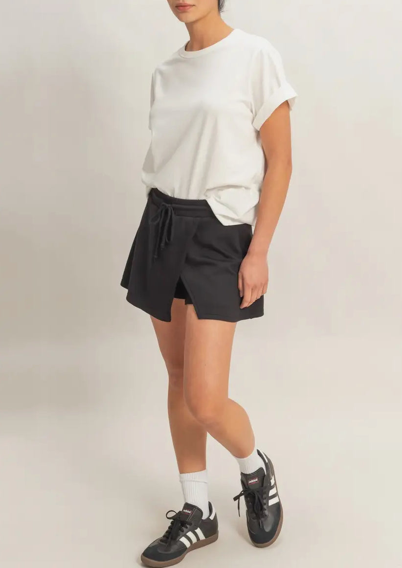 Black Drawstring Skort