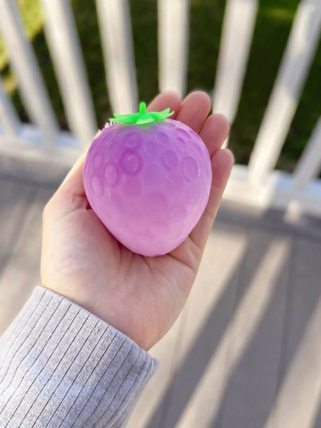 Color Changing Strawberry Squishy - changes colors in sunlight