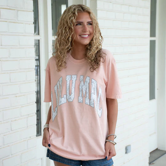 Lulu Mac Camo Peach Comfort Color Tee