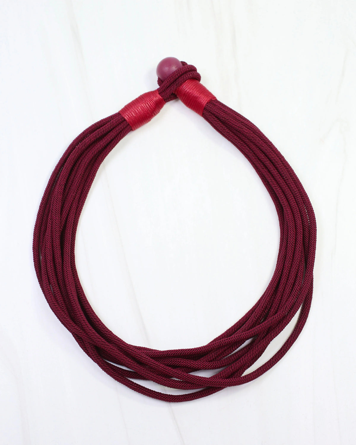 Caroline Hill Maroon Corded Necklace