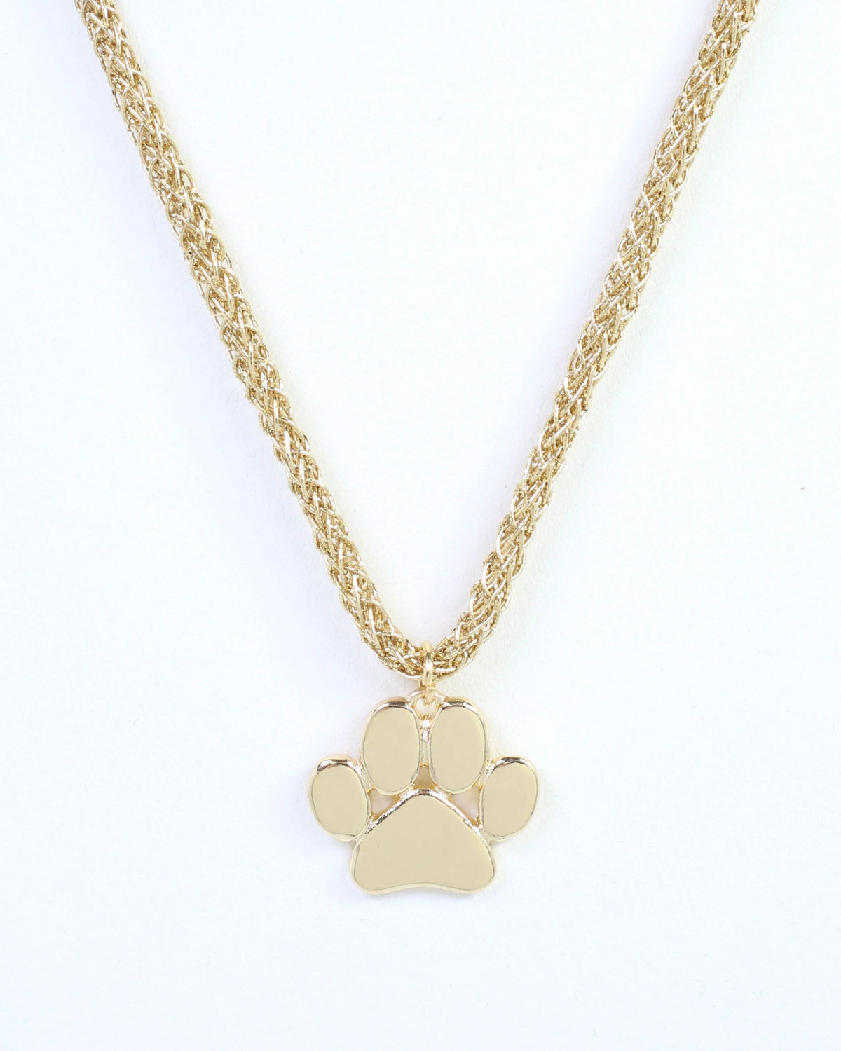 Caroline Hill Paw Print Gold Cord Necklace