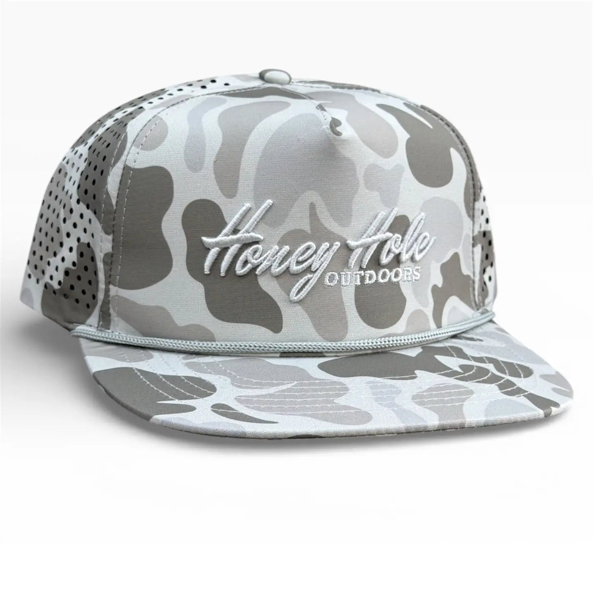 Honey Hole Grey Camo Rope Hat