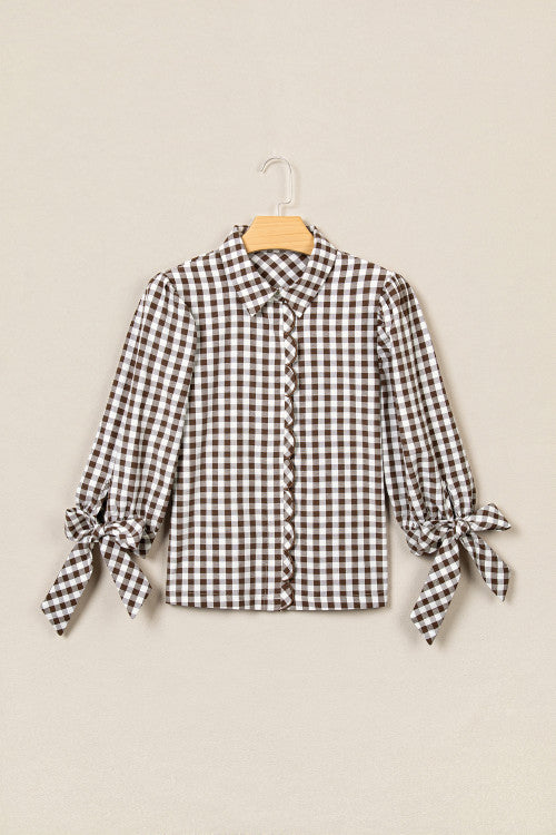 Brown Plaid Top