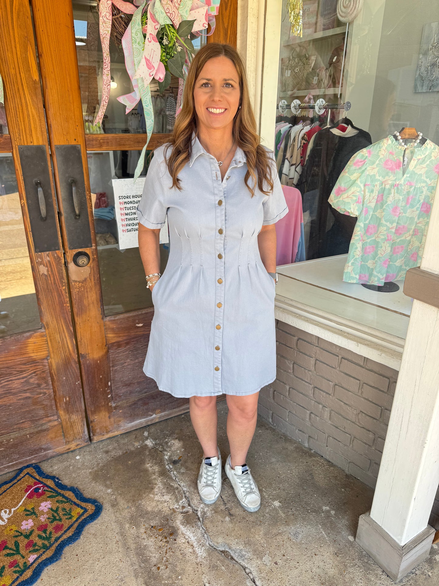 Denim Buttoned Dress