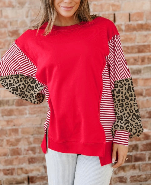 Red & Cheetah Top