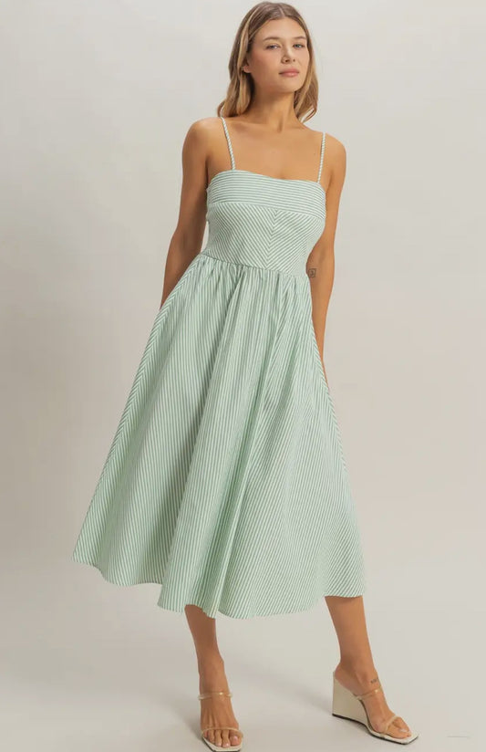 Green Striped Dress