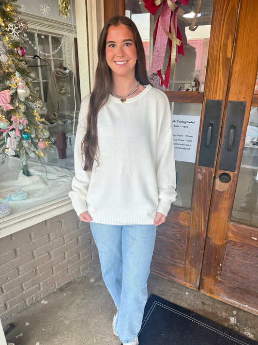 White Simple Sweater