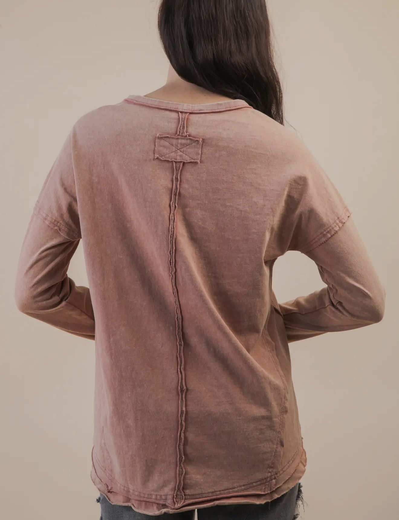 Tan Mineral Washed Top