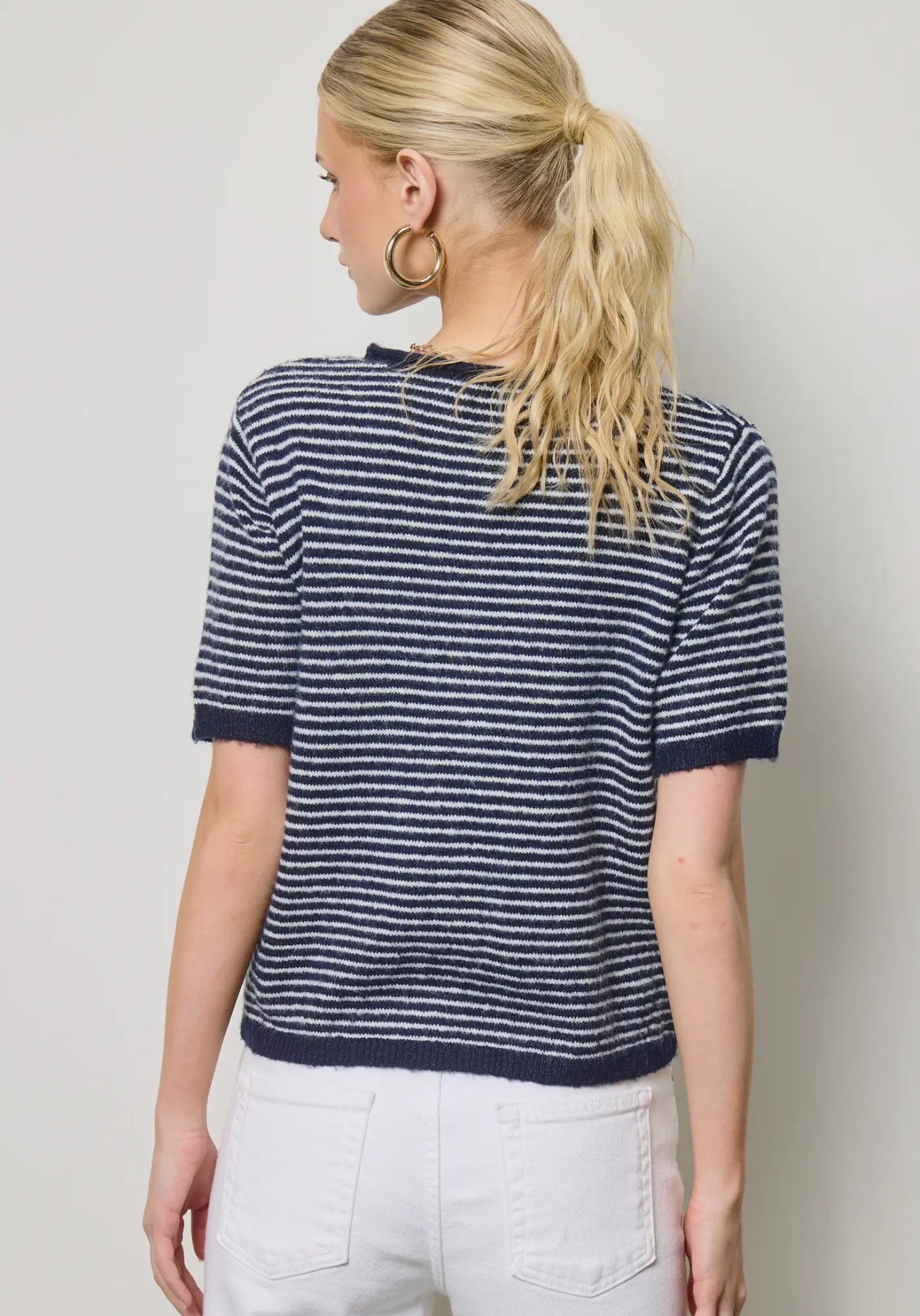 Navy Striped Top