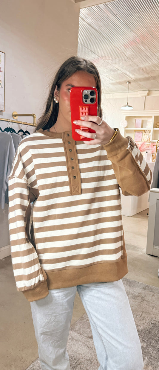 Brown Striped Top