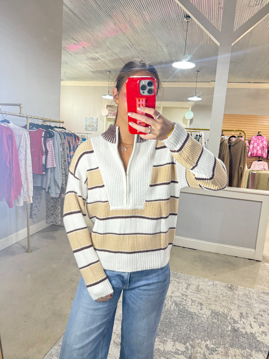 Brown & Tan Stripe Sweater