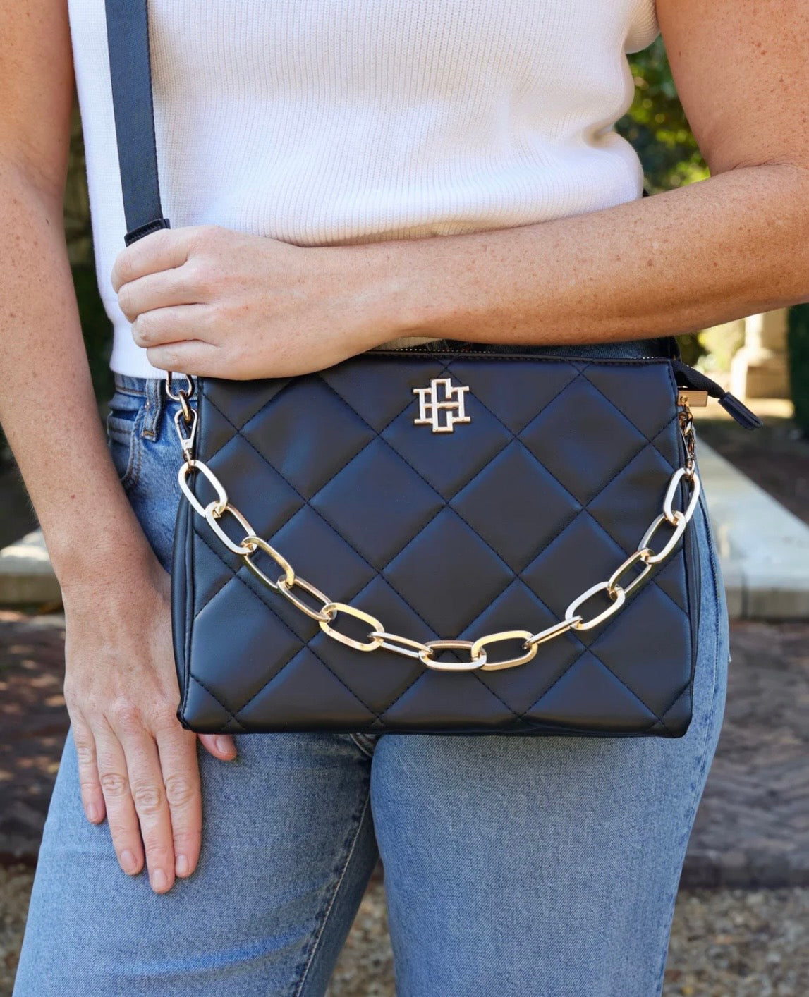 Black Quilted Caroline Hill Purse