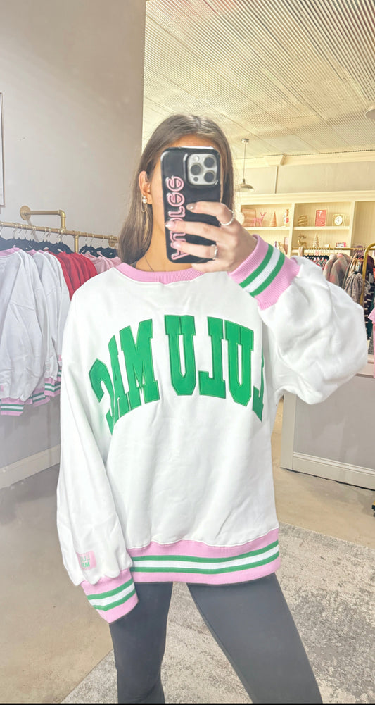 Pink & Green Lulu Mac Sweatshirt