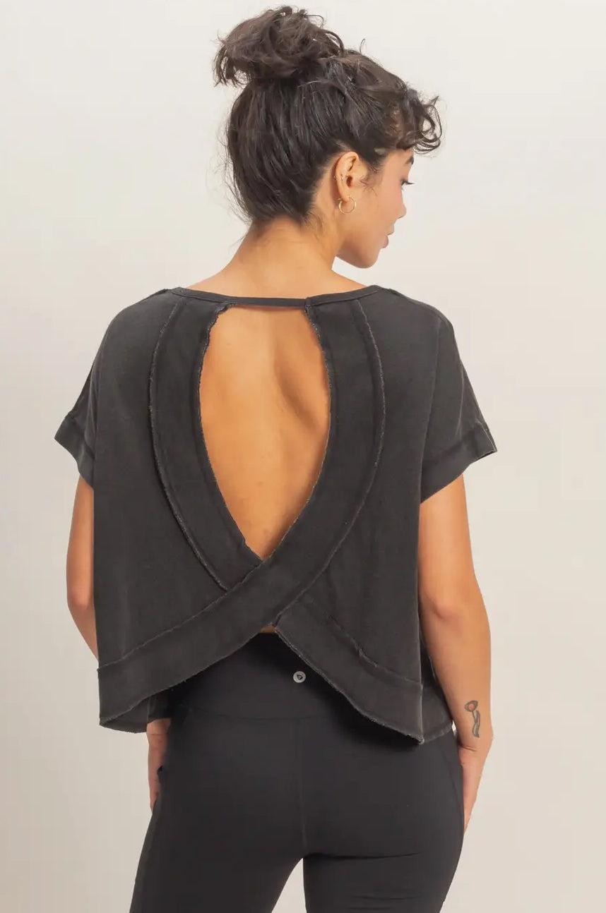 Black Open Back Top