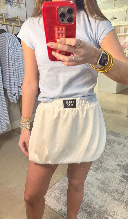 White Lulu Mac Bubble Skirt