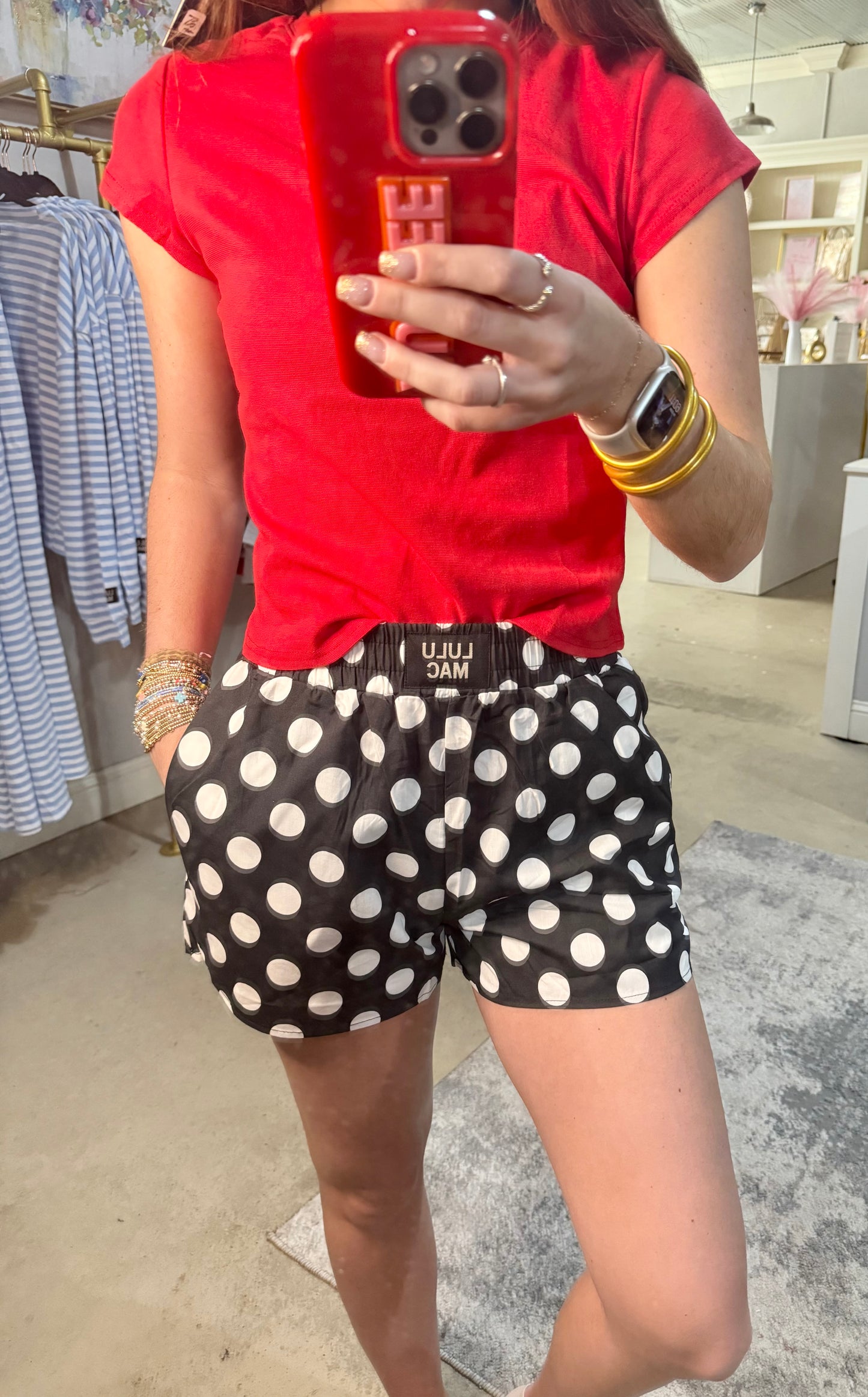 Black Lulu Mac Polka Dot Shorts