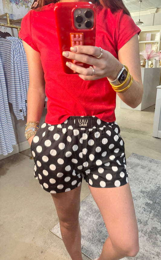 Black Lulu Mac Polka Dot Shorts
