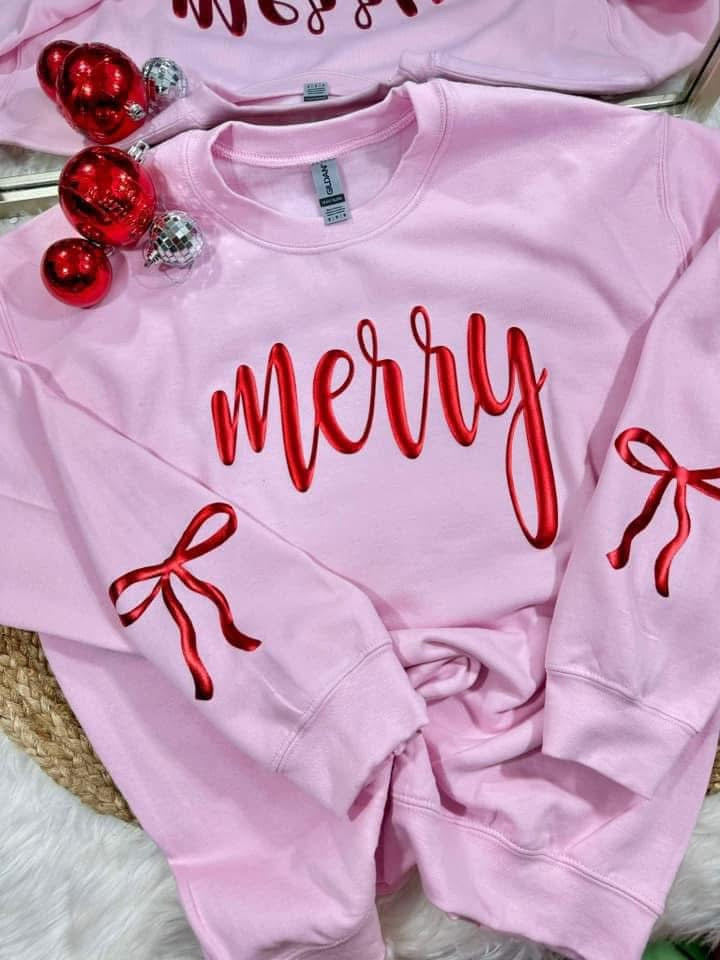 Merry Sweatshirt with Bows