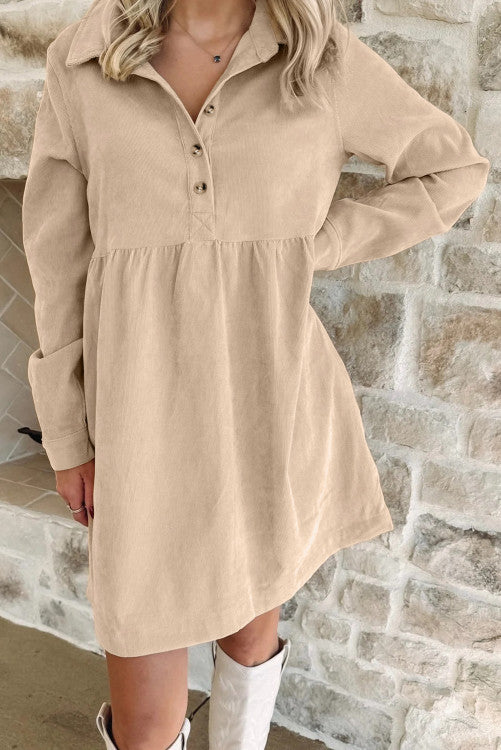 Oatmeal Corduroy Dress
