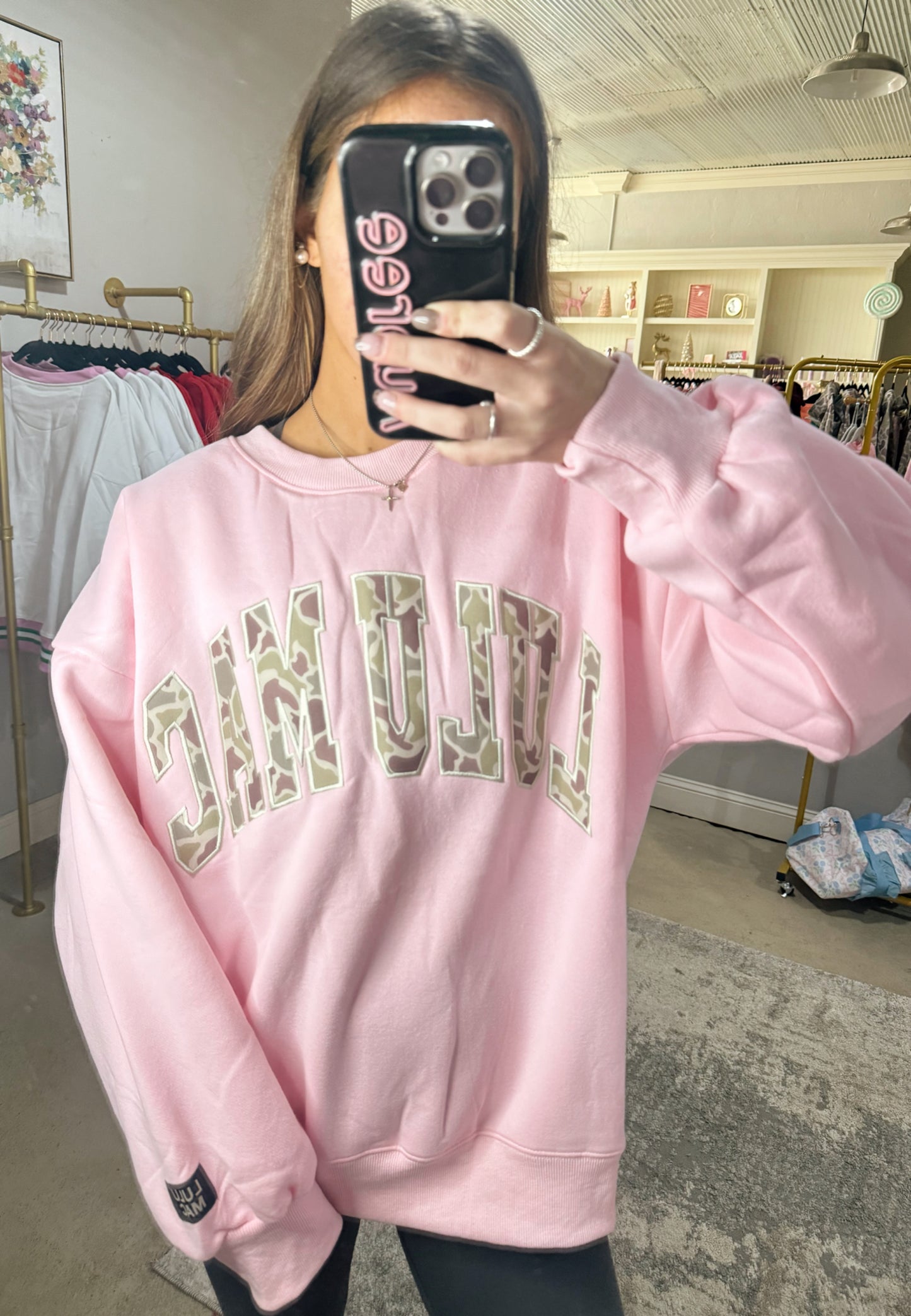 Pink & Camo Lulu Mac Sweatshirt