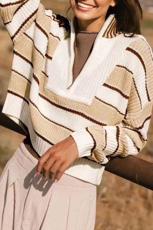 Brown & Tan Stripe Sweater