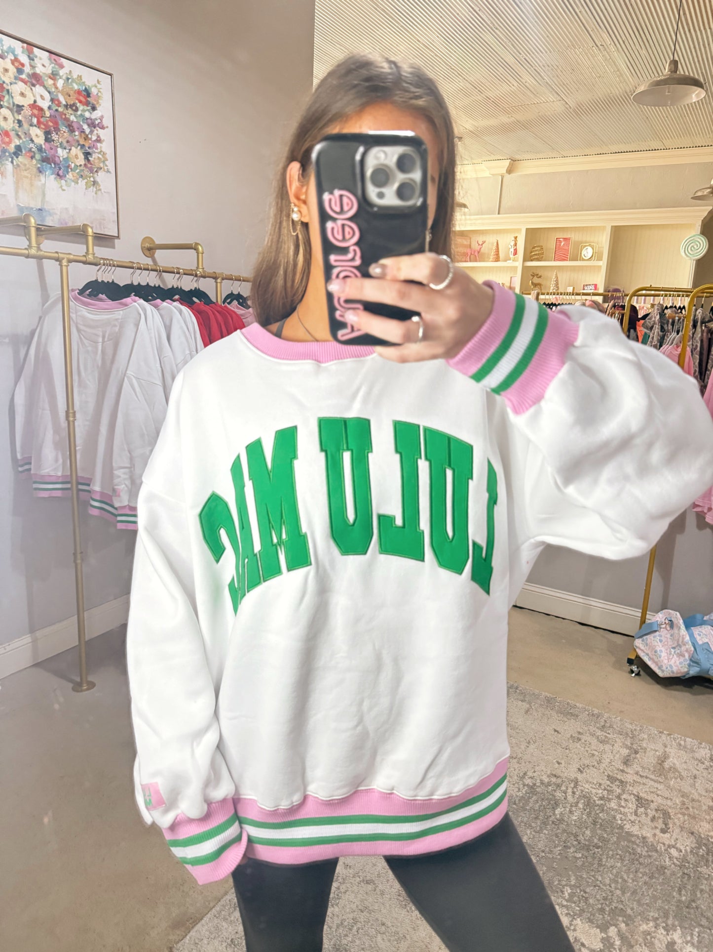 Pink & Green Lulu Mac Sweatshirt
