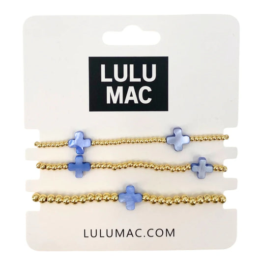 Blue Lulu Mac Cross Bracelets