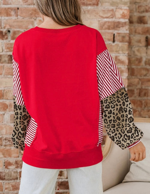 Red & Cheetah Top