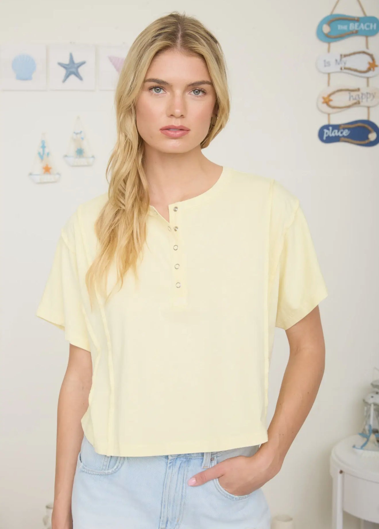 Yellow Buttoned Top