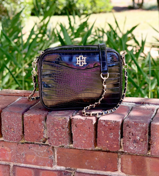 Black Snake Print Caroline Hill Purse