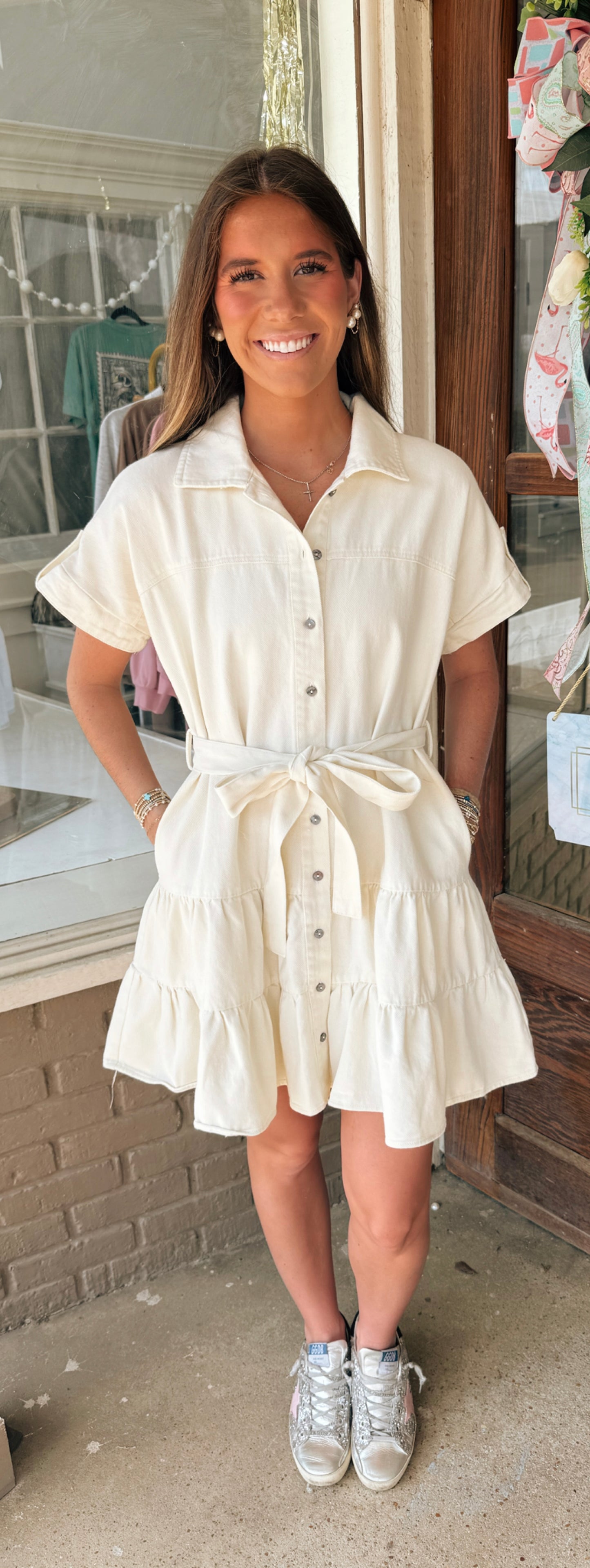Ivory Denim Dress