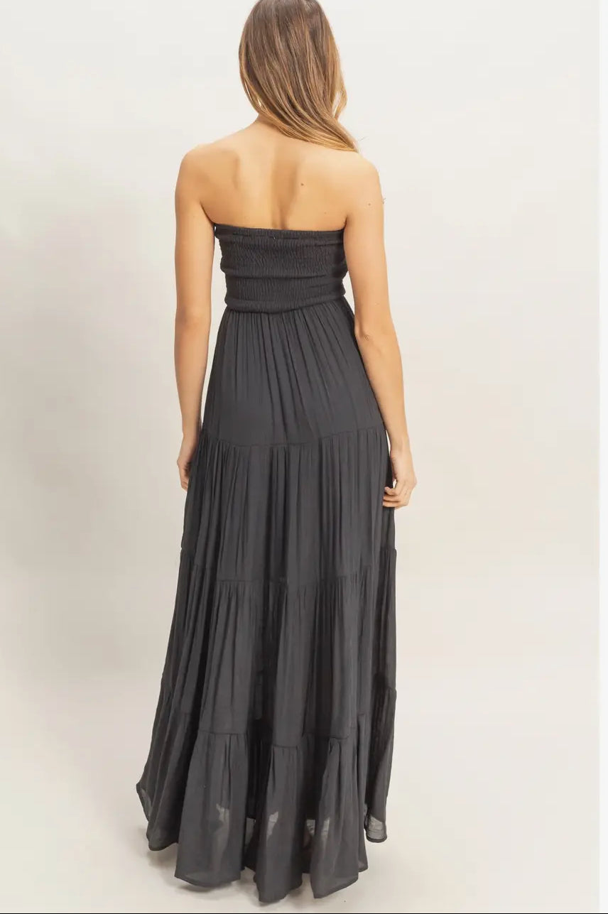 Black Strapless Maxi Dress
