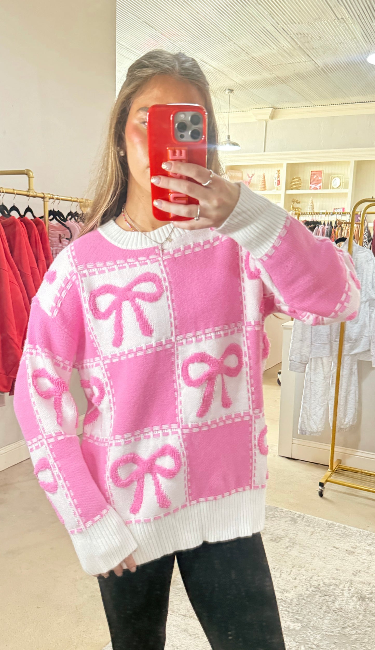 Pink Bow Sweater