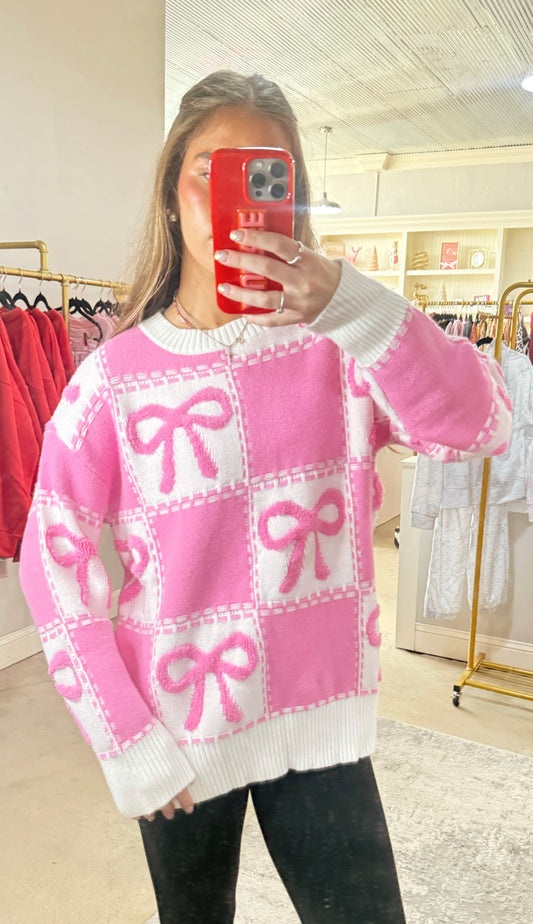 Pink Bow Sweater