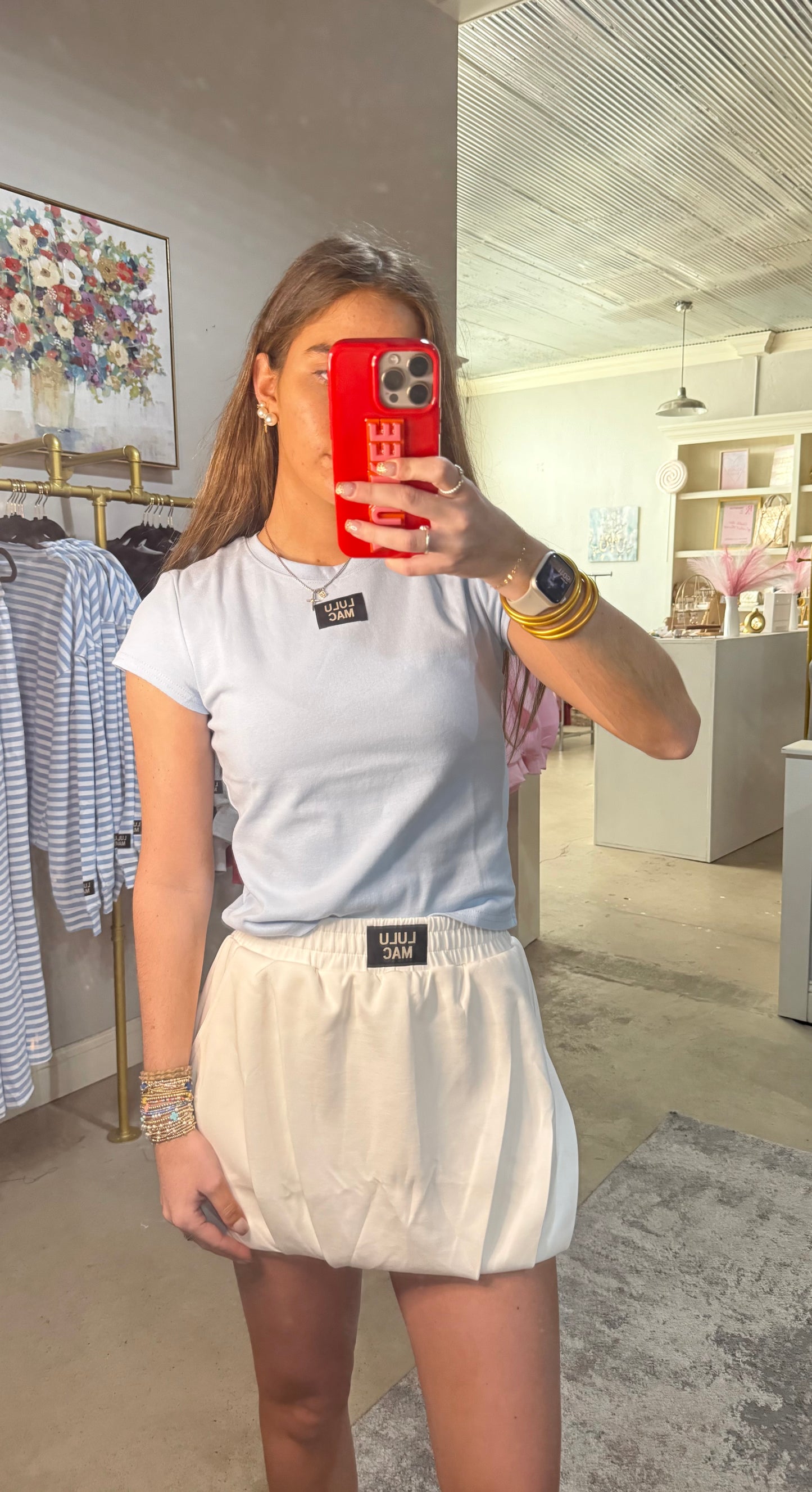 Blue Lulu Mac Babydoll Tee