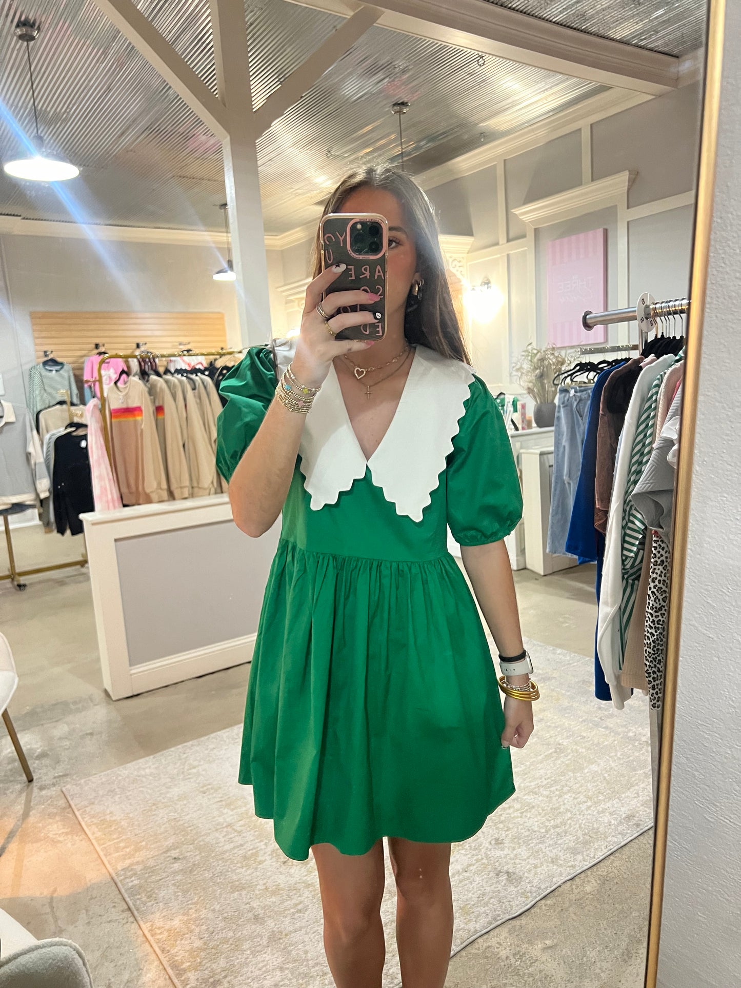 Green Collared Dress