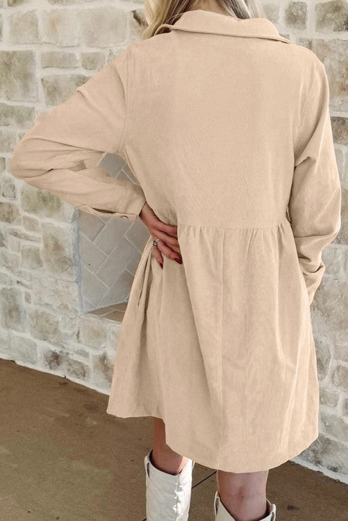 Oatmeal Corduroy Dress